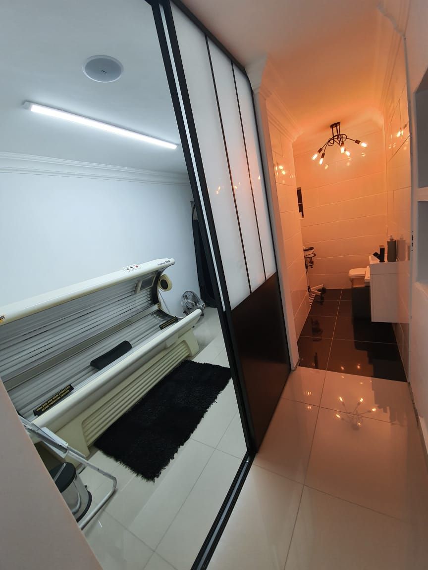 Private tanning room at the studio